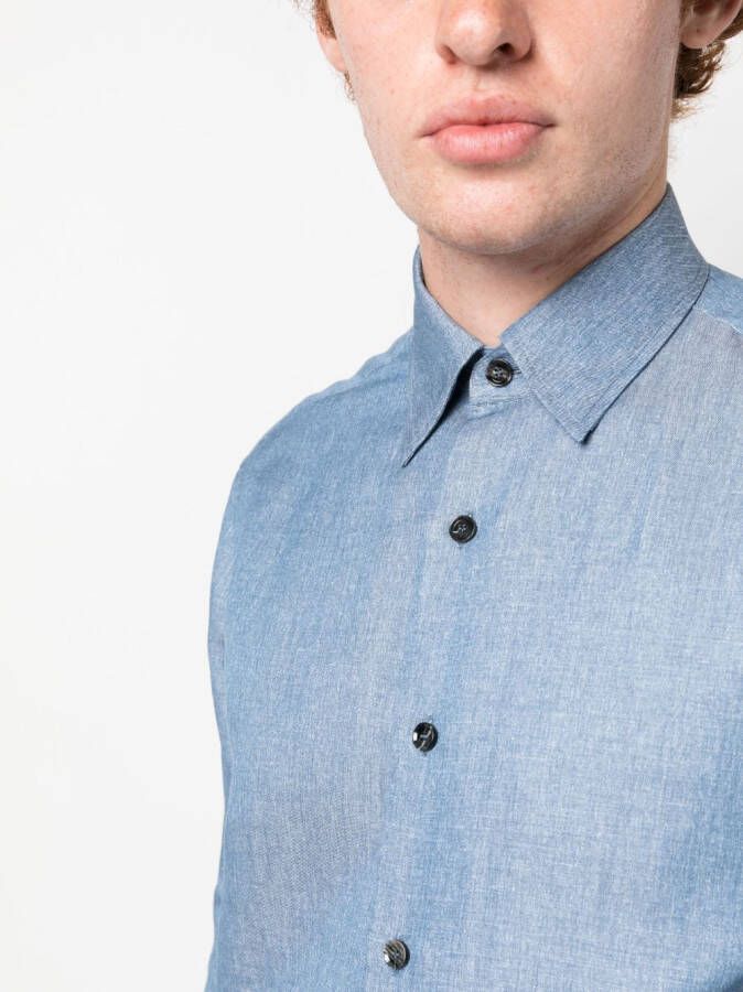Brioni Overhemd met puntige kraag Blauw