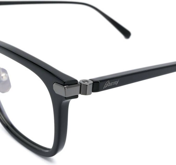 Brioni rectangular frame glasses Zwart