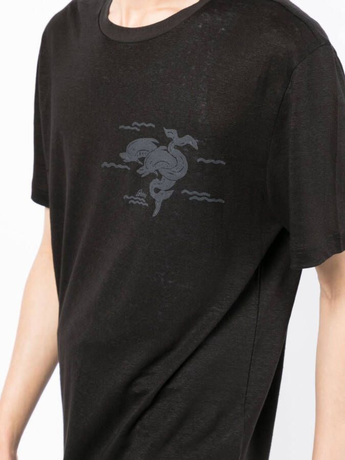 Brioni T-shirt met dolfijnprint Zwart