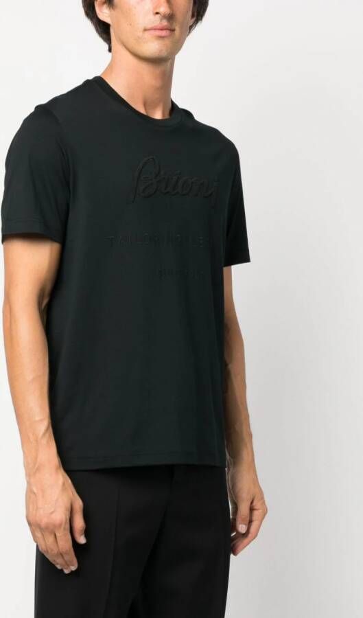 Brioni T-shirt met logopatch Zwart