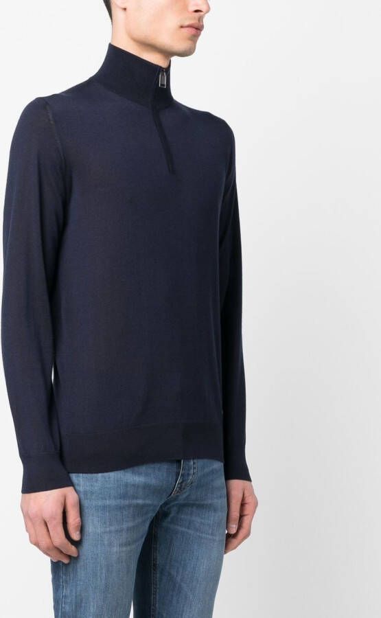 Brioni Trui met hoge hals Blauw