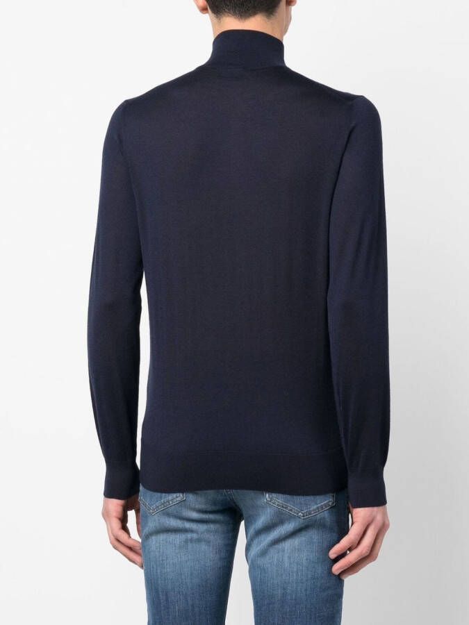 Brioni Trui met hoge hals Blauw