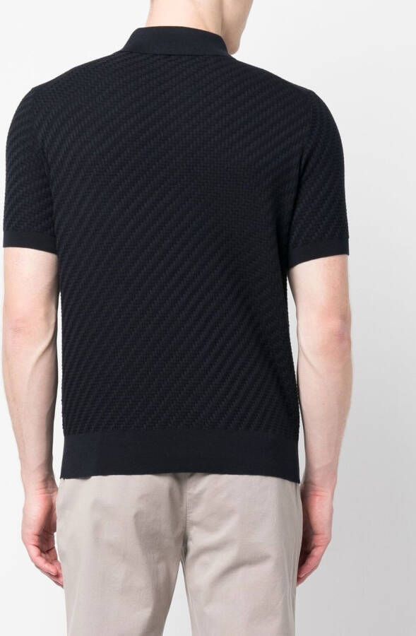 Brioni Gebreid poloshirt Blauw