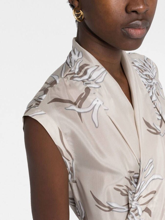 Brunello Cucinelli Zijden blouse Beige