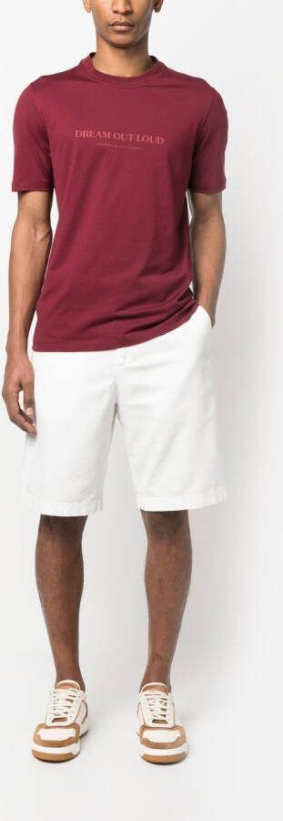 Brunello Cucinelli Bermuda geverfd met katoen Wit