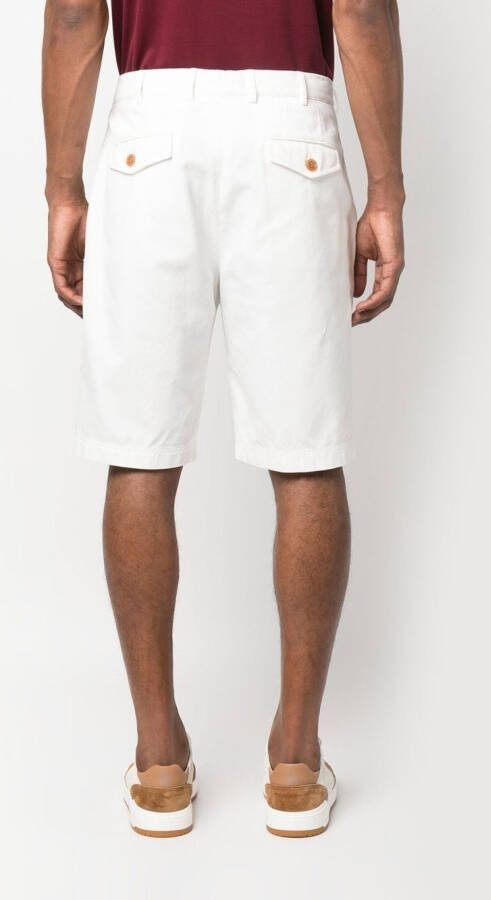 Brunello Cucinelli Bermuda geverfd met katoen Wit