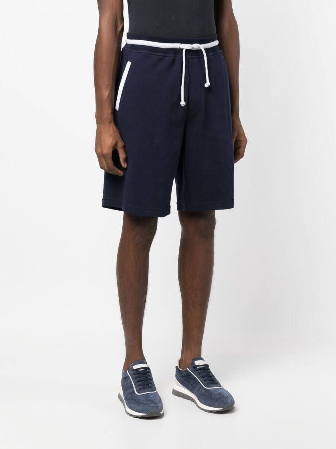 Brunello Cucinelli Bermuda shorts met trekkoord Blauw