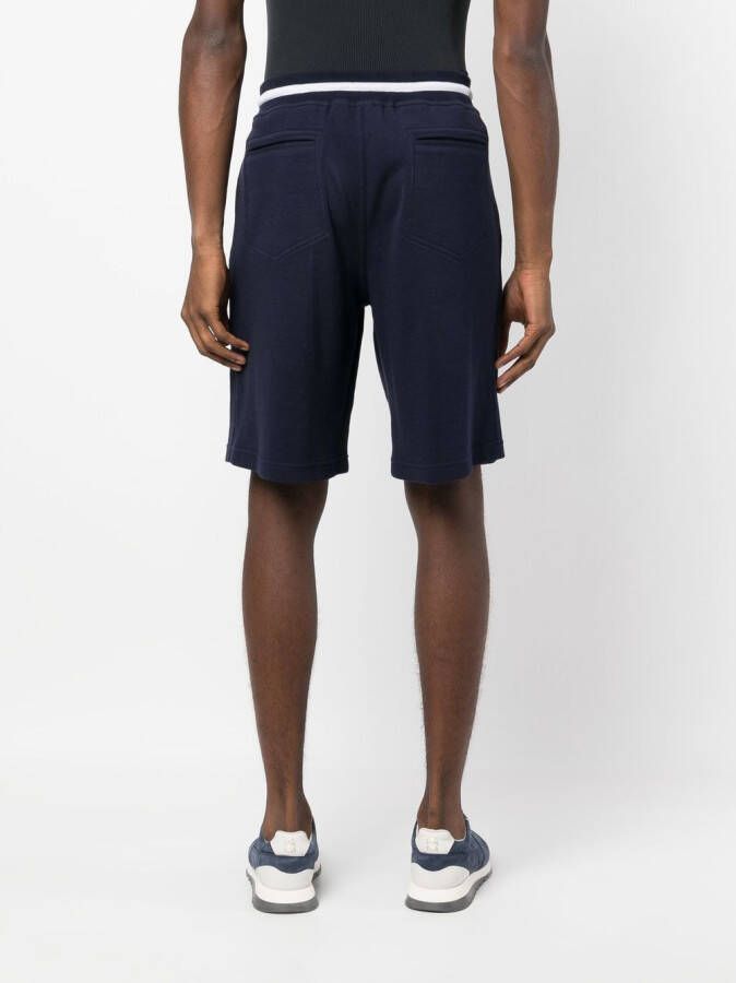 Brunello Cucinelli Bermuda shorts met trekkoord Blauw