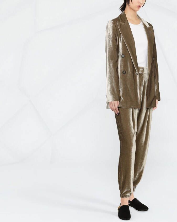Brunello Cucinelli Blazer met dubbele rij knopen Groen