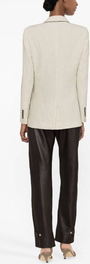 Brunello Cucinelli Blazer met enkele rij knopen Beige