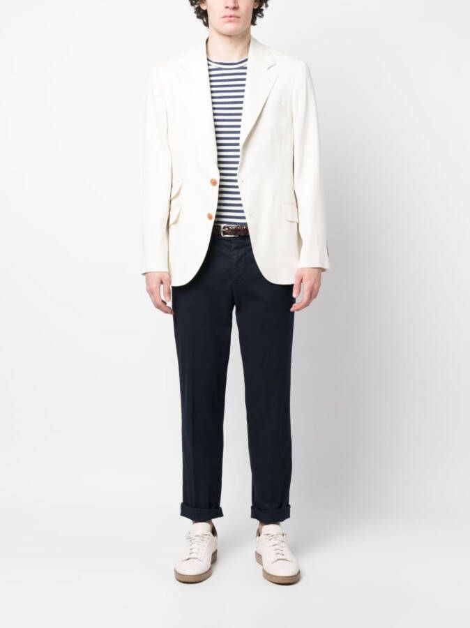 Brunello Cucinelli Blazer met enkele rij knopen Beige
