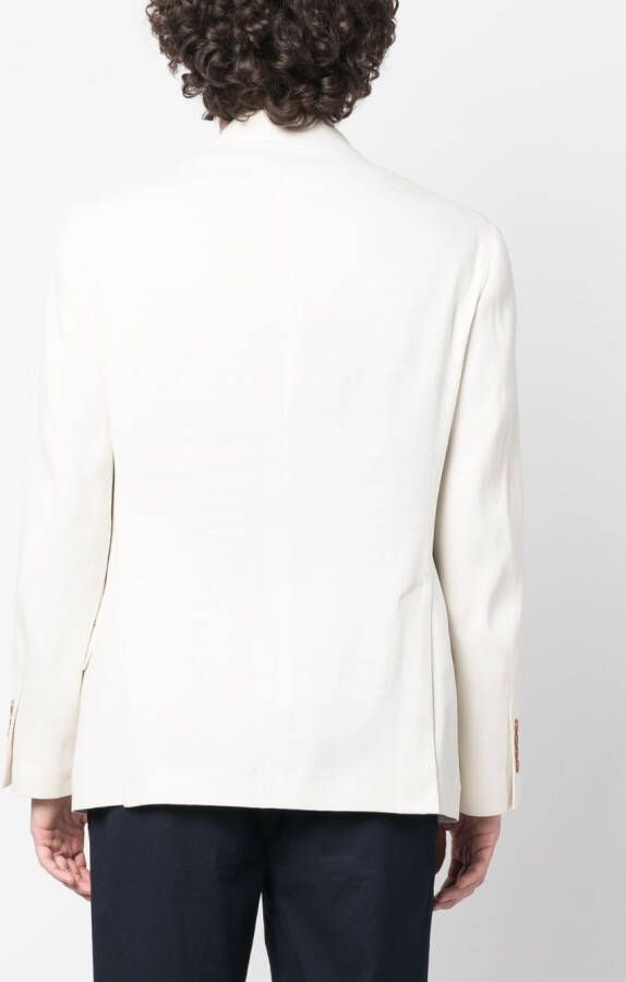Brunello Cucinelli Blazer met enkele rij knopen Beige