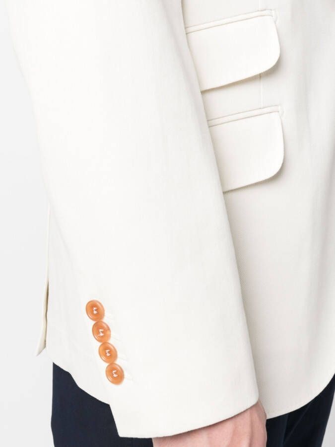 Brunello Cucinelli Blazer met enkele rij knopen Beige