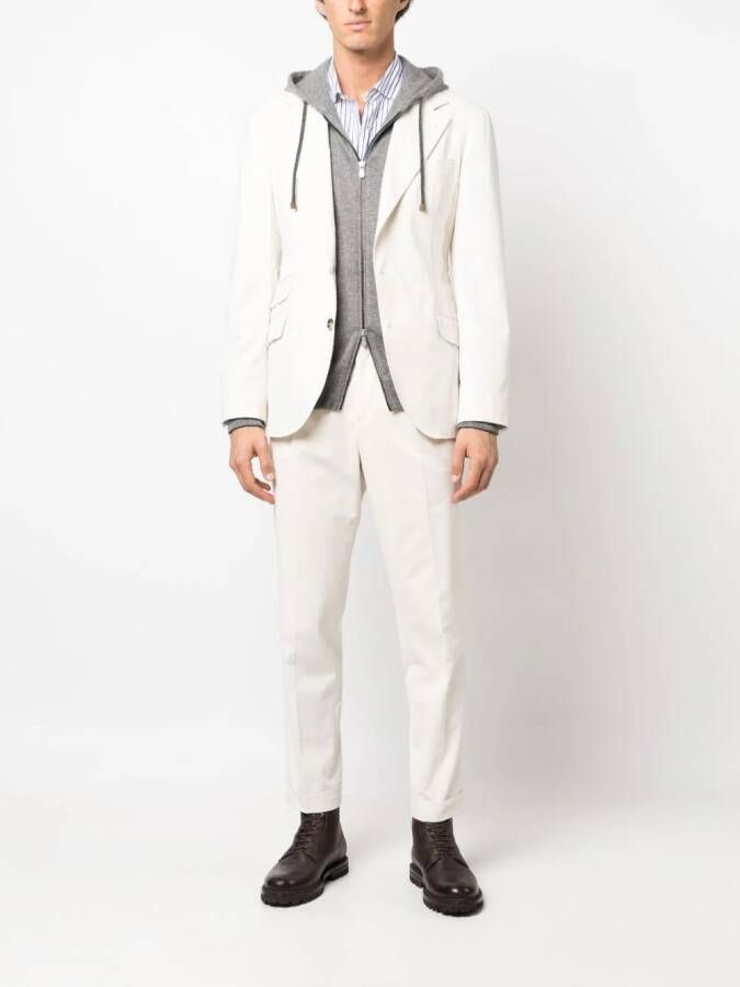 Brunello Cucinelli Blazer met enkele rij knopen Beige