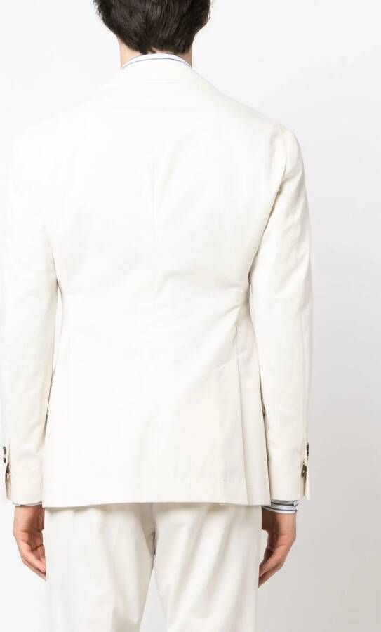 Brunello Cucinelli Blazer met enkele rij knopen Beige