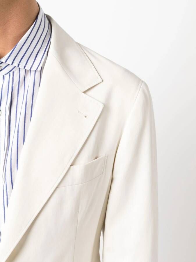Brunello Cucinelli Blazer met enkele rij knopen Beige