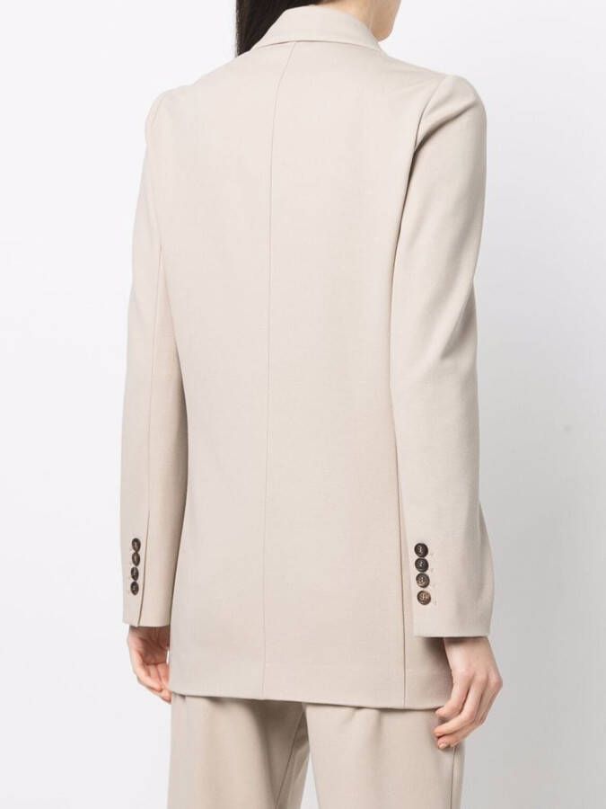 Brunello Cucinelli Blazer met enkele rij knopen Beige