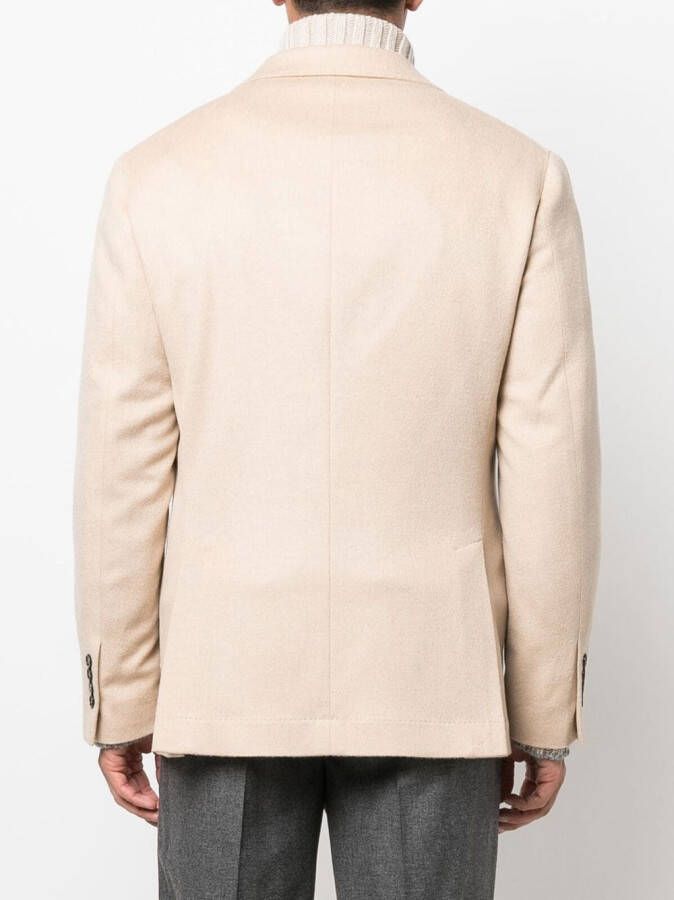 Brunello Cucinelli Blazer met enkele rij knopen Beige