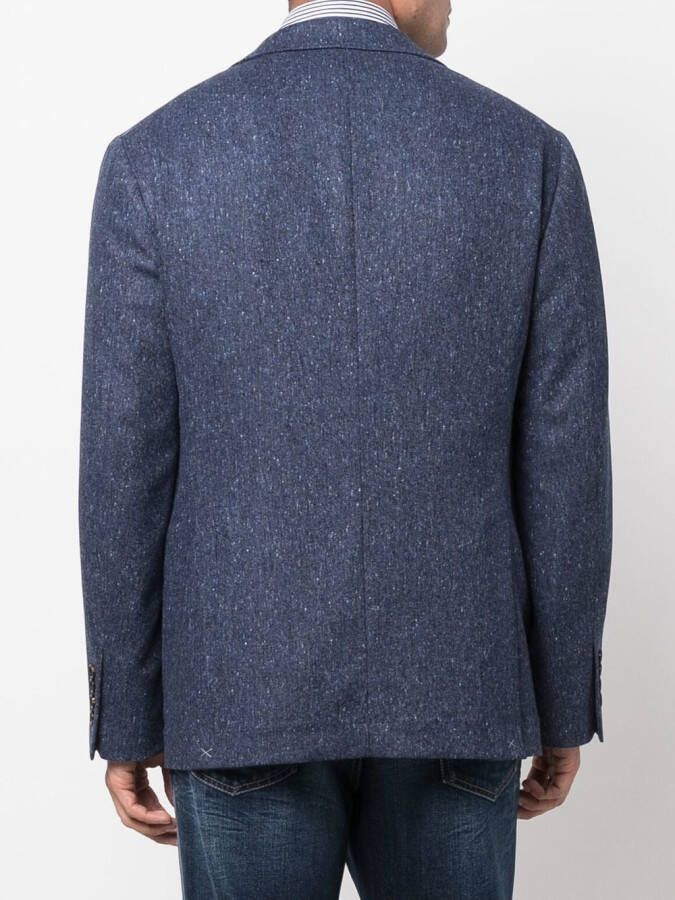 Brunello Cucinelli Blazer met enkele rij knopen Blauw