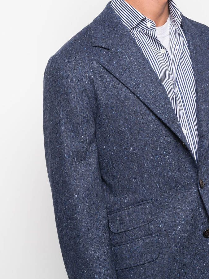 Brunello Cucinelli Blazer met enkele rij knopen Blauw