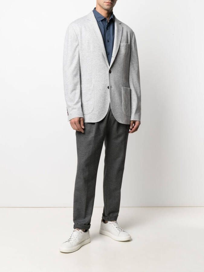 Brunello Cucinelli Blazer met enkele rij knopen Grijs