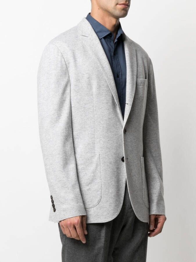 Brunello Cucinelli Blazer met enkele rij knopen Grijs
