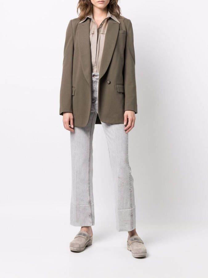 Brunello Cucinelli Blazer met enkele rij knopen Groen