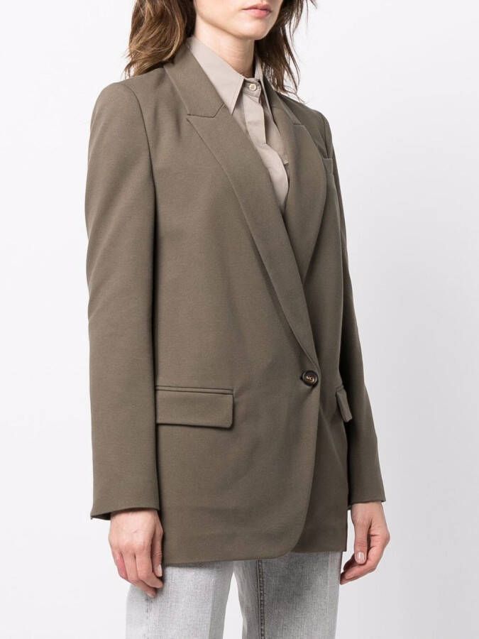 Brunello Cucinelli Blazer met enkele rij knopen Groen