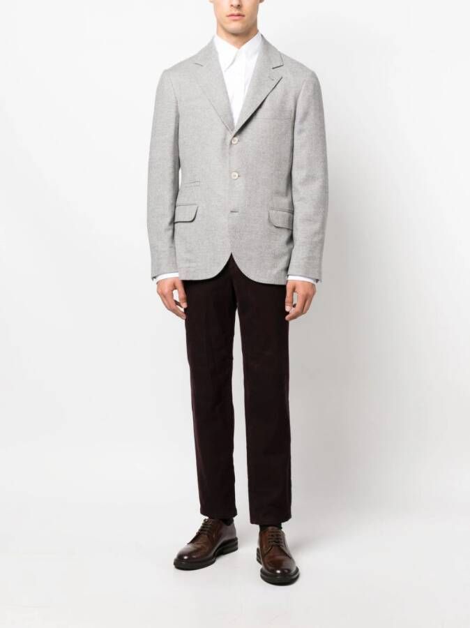 Brunello Cucinelli Blazer met enkele rij knopen Wit