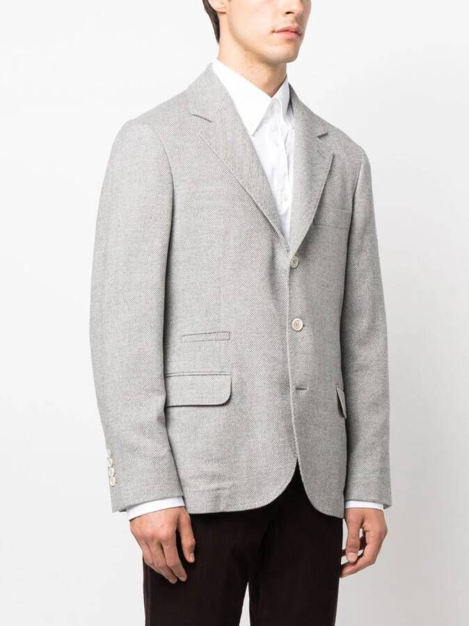 Brunello Cucinelli Blazer met enkele rij knopen Wit