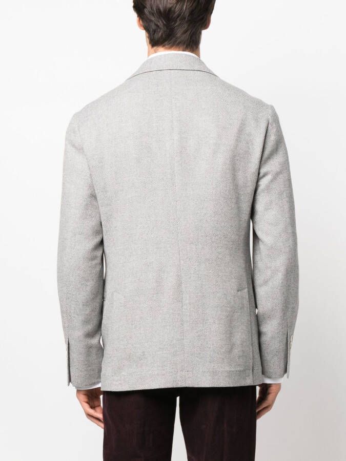 Brunello Cucinelli Blazer met enkele rij knopen Wit