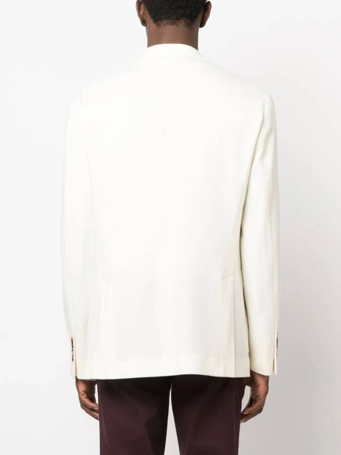 Brunello Cucinelli Blazer met enkele rij knopen Wit