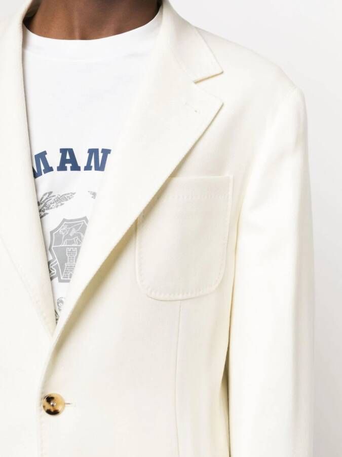 Brunello Cucinelli Blazer met enkele rij knopen Wit