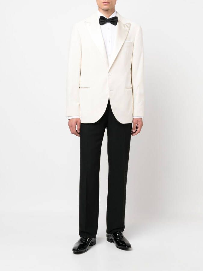 Brunello Cucinelli Blazer met enkele rij knopen Wit