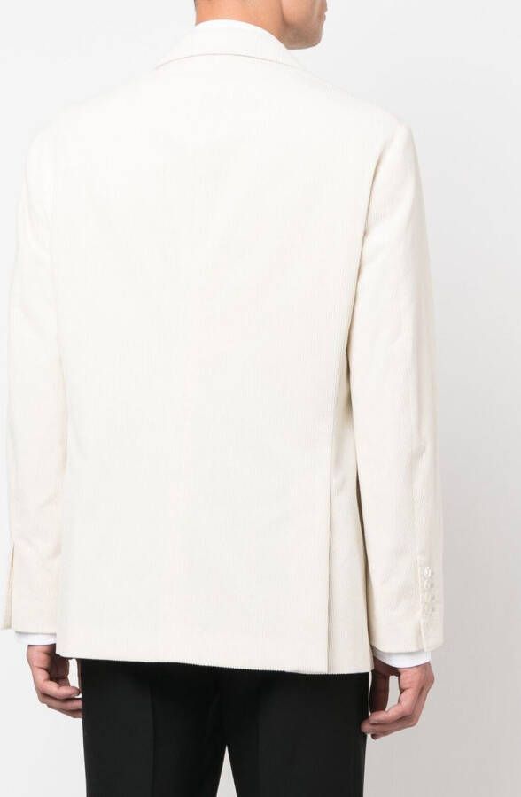 Brunello Cucinelli Blazer met enkele rij knopen Wit
