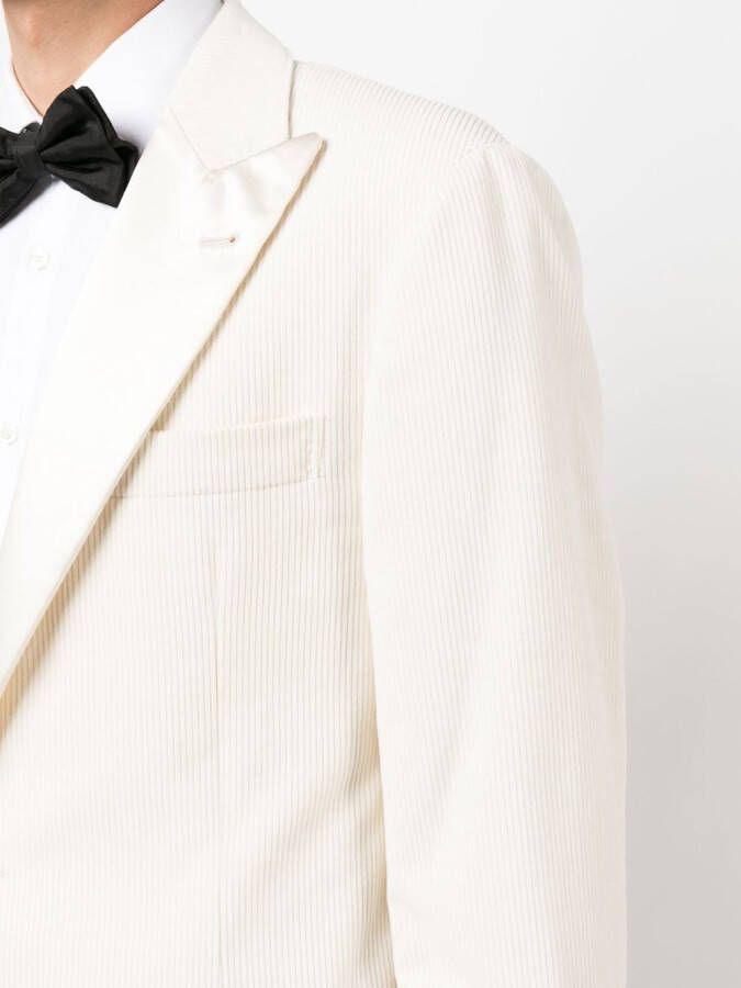 Brunello Cucinelli Blazer met enkele rij knopen Wit