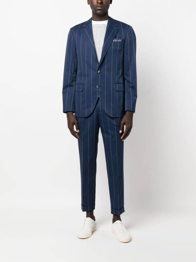 Brunello Cucinelli Blazer met krijtstreep Blauw
