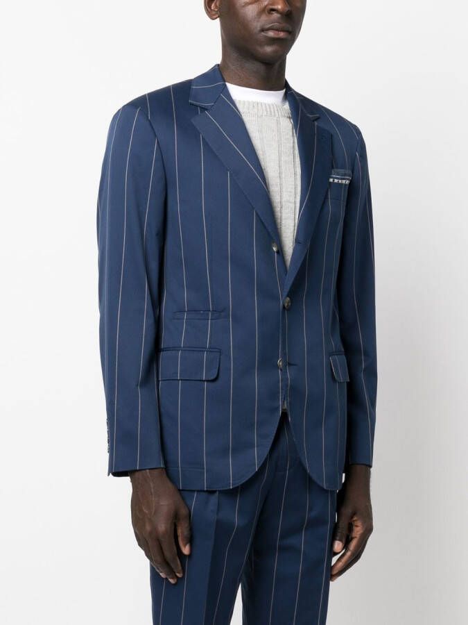 Brunello Cucinelli Blazer met krijtstreep Blauw