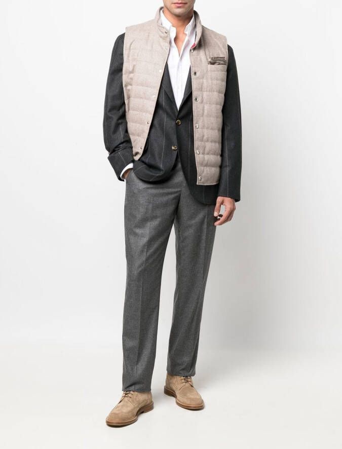 Brunello Cucinelli Blazer met krijtstreep Grijs