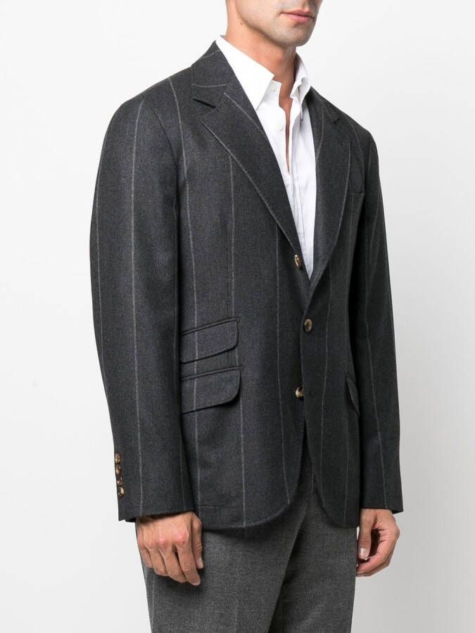 Brunello Cucinelli Blazer met krijtstreep Grijs