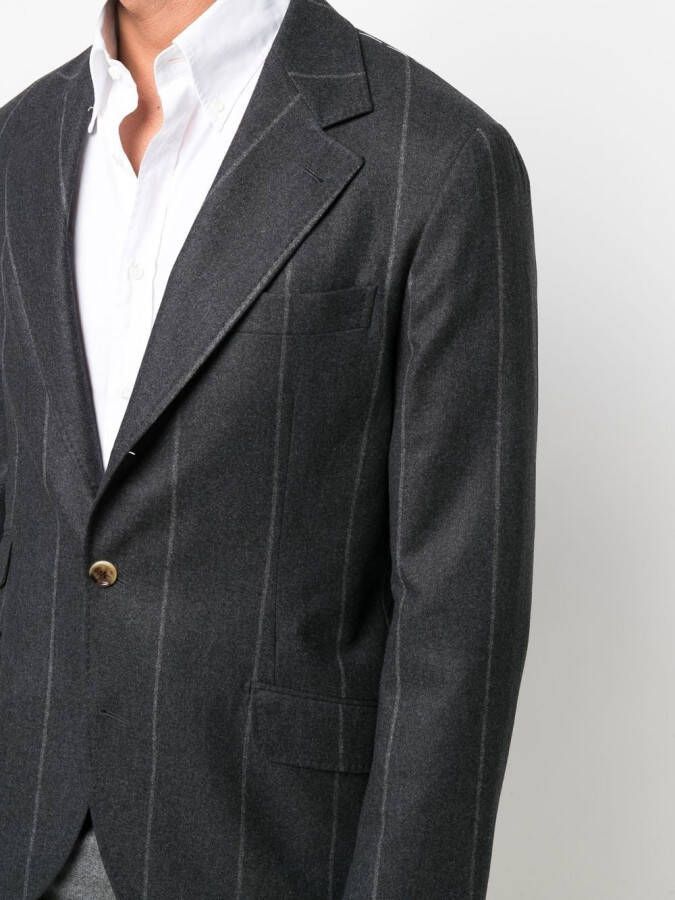 Brunello Cucinelli Blazer met krijtstreep Grijs