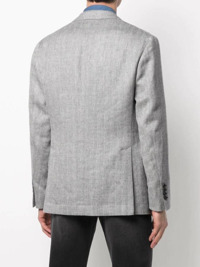 Brunello Cucinelli Blazer met visgraatpatroon Wit