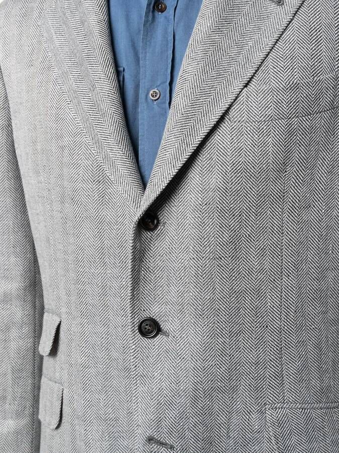 Brunello Cucinelli Blazer met visgraatpatroon Wit