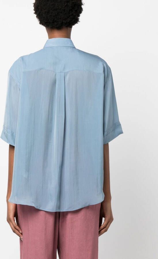Brunello Cucinelli Blouse met korte mouwen Blauw