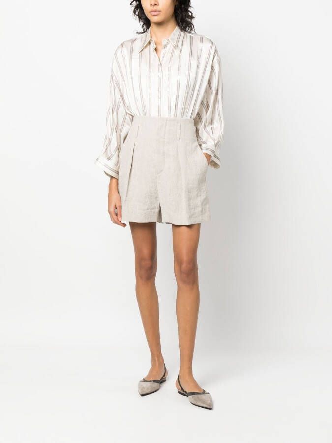 Brunello Cucinelli Blouse met pailletten Beige
