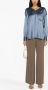 Brunello Cucinelli Blouse met V-hals Blauw - Thumbnail 3