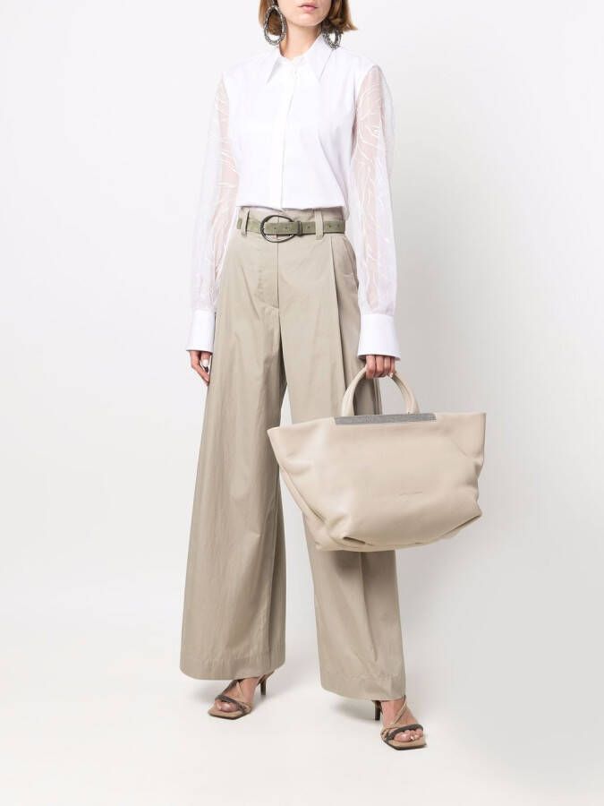 Brunello Cucinelli Blouse met vlakken Wit