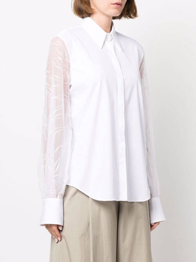 Brunello Cucinelli Blouse met vlakken Wit