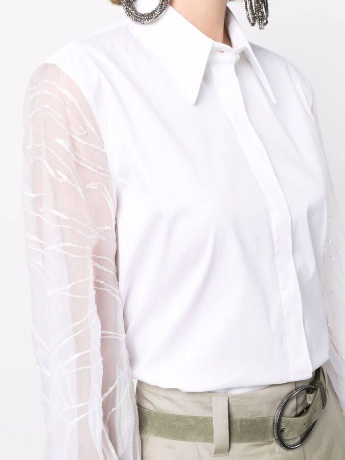 Brunello Cucinelli Blouse met vlakken Wit