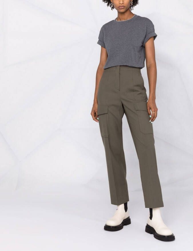Brunello Cucinelli Blouse verfraaid met ketting Grijs